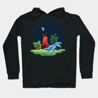 Tyrannosaurus and the Volcano Hoodie